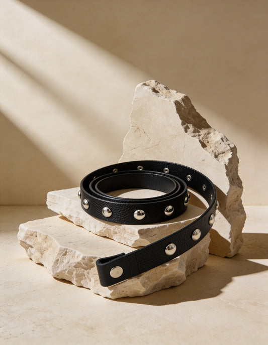 CORREA NEGRA CON REMACHES BOMBÉ TALLA S/M