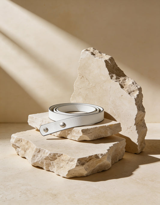 CORREA CUERO BLANCO CREMA