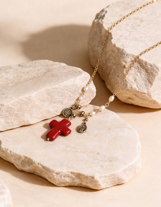 COLLAR CRUZ Y DIJE SAN BENITO