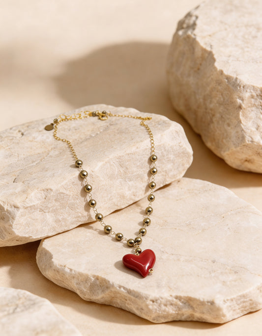 Collar pirita y corazón