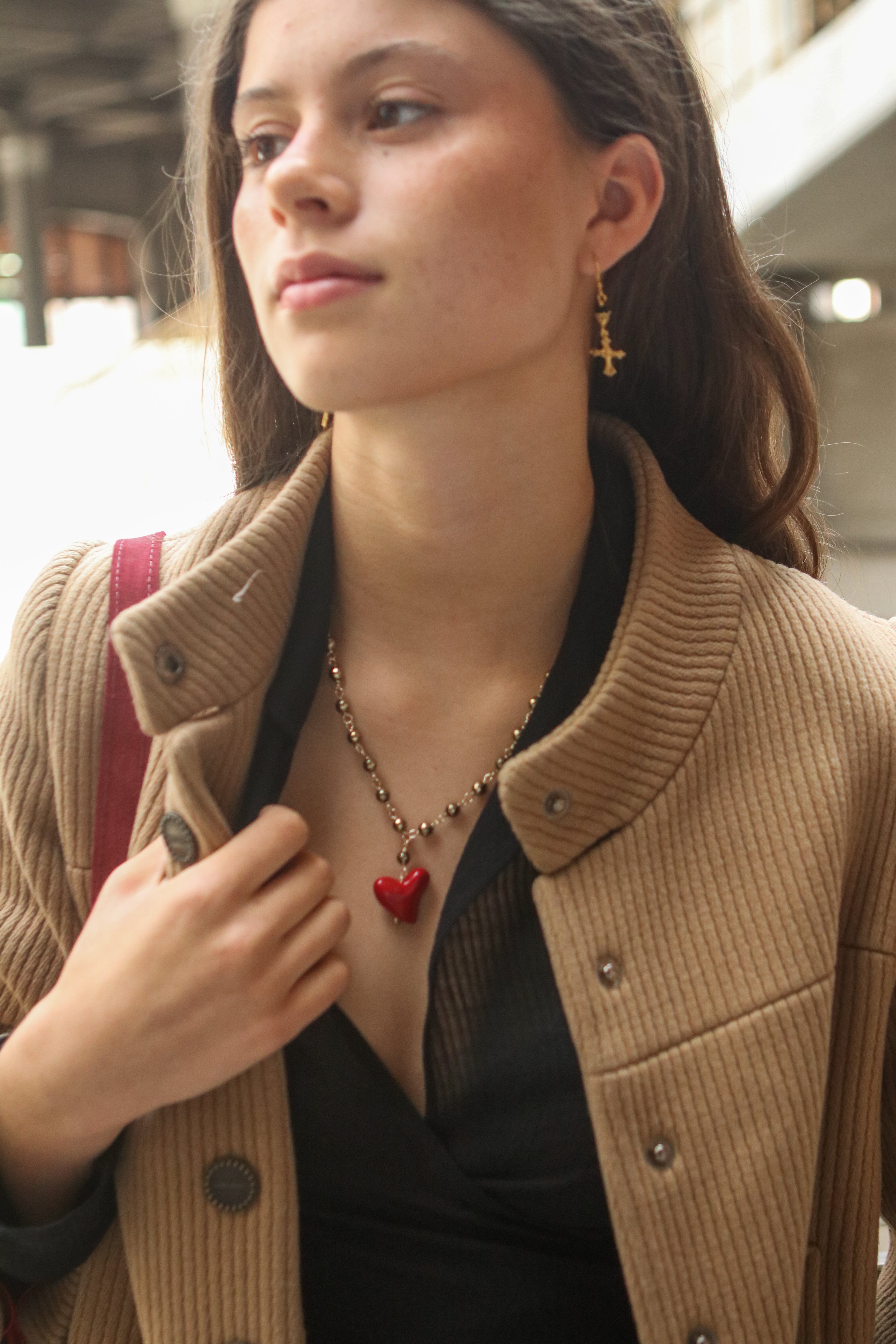 Collar pirita y corazón