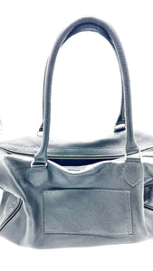 Bolso cuero negro muestra taller