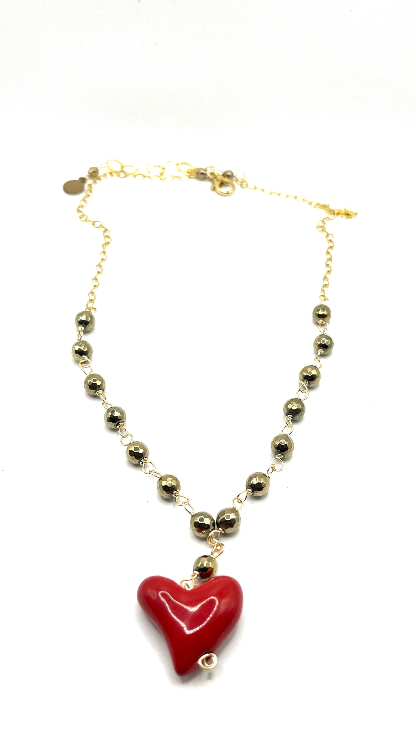 Collar pirita y corazón