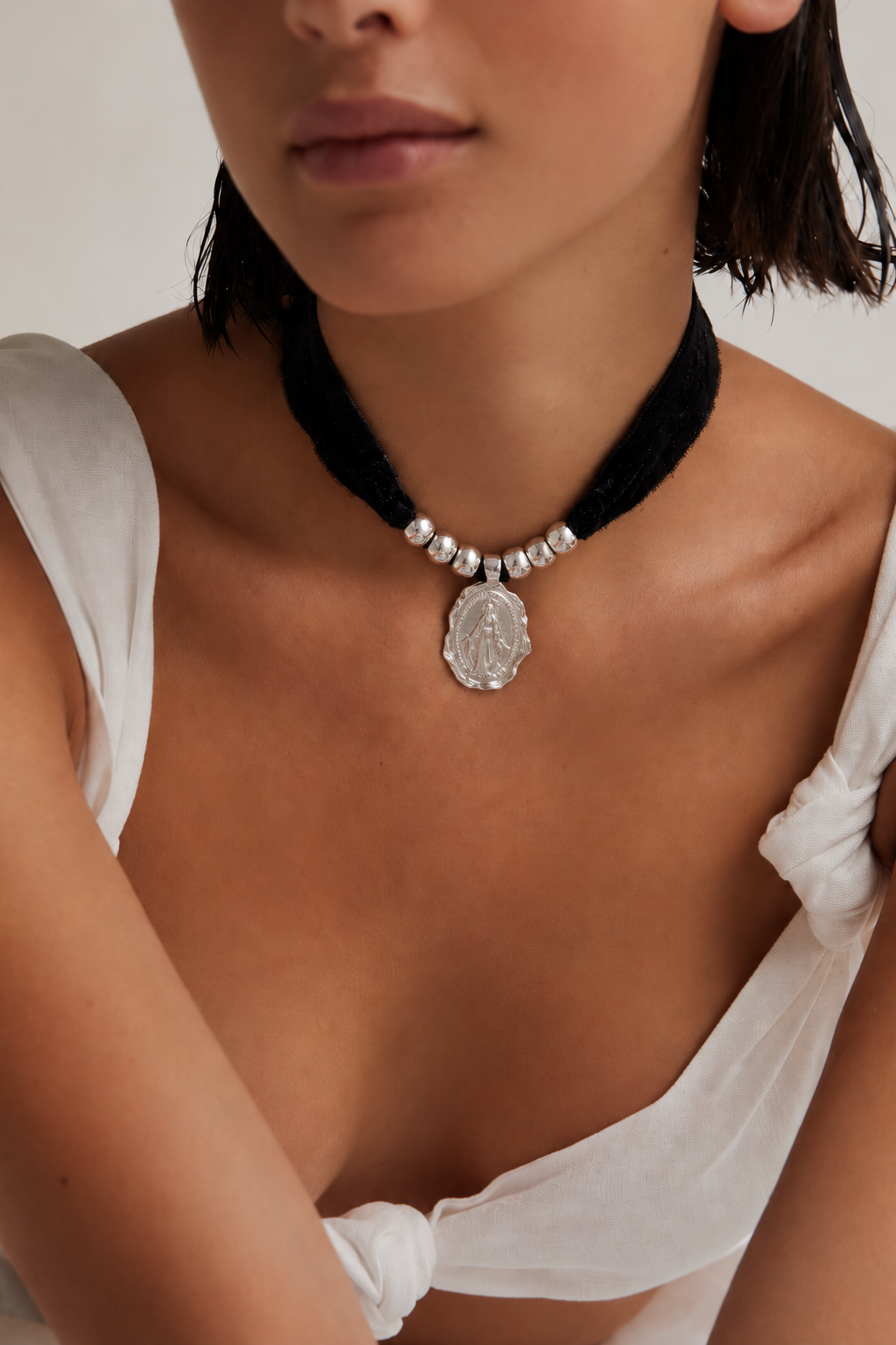 Collar cinta terciopelo Virgen de los Rayos