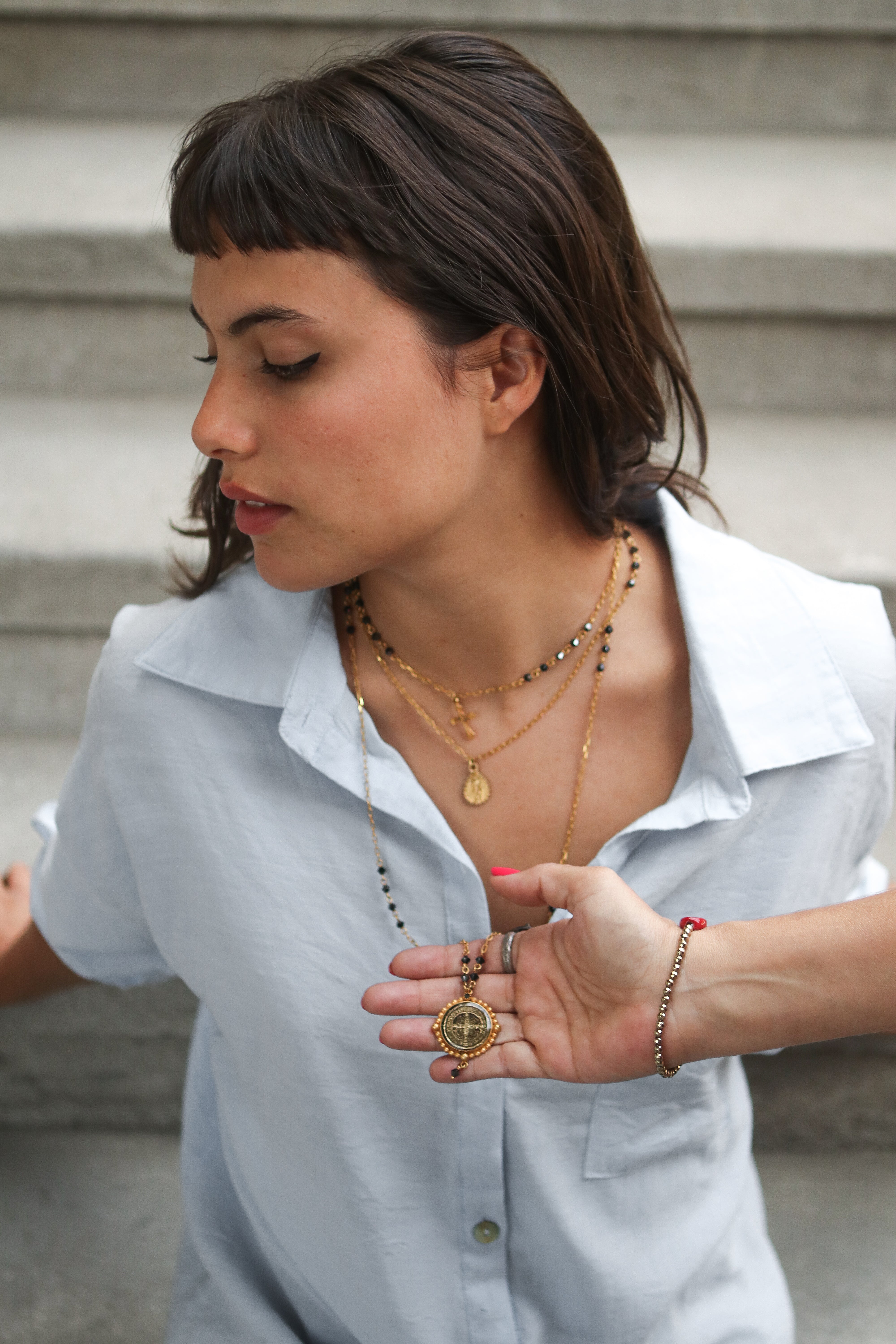 Collar de tres cadenas