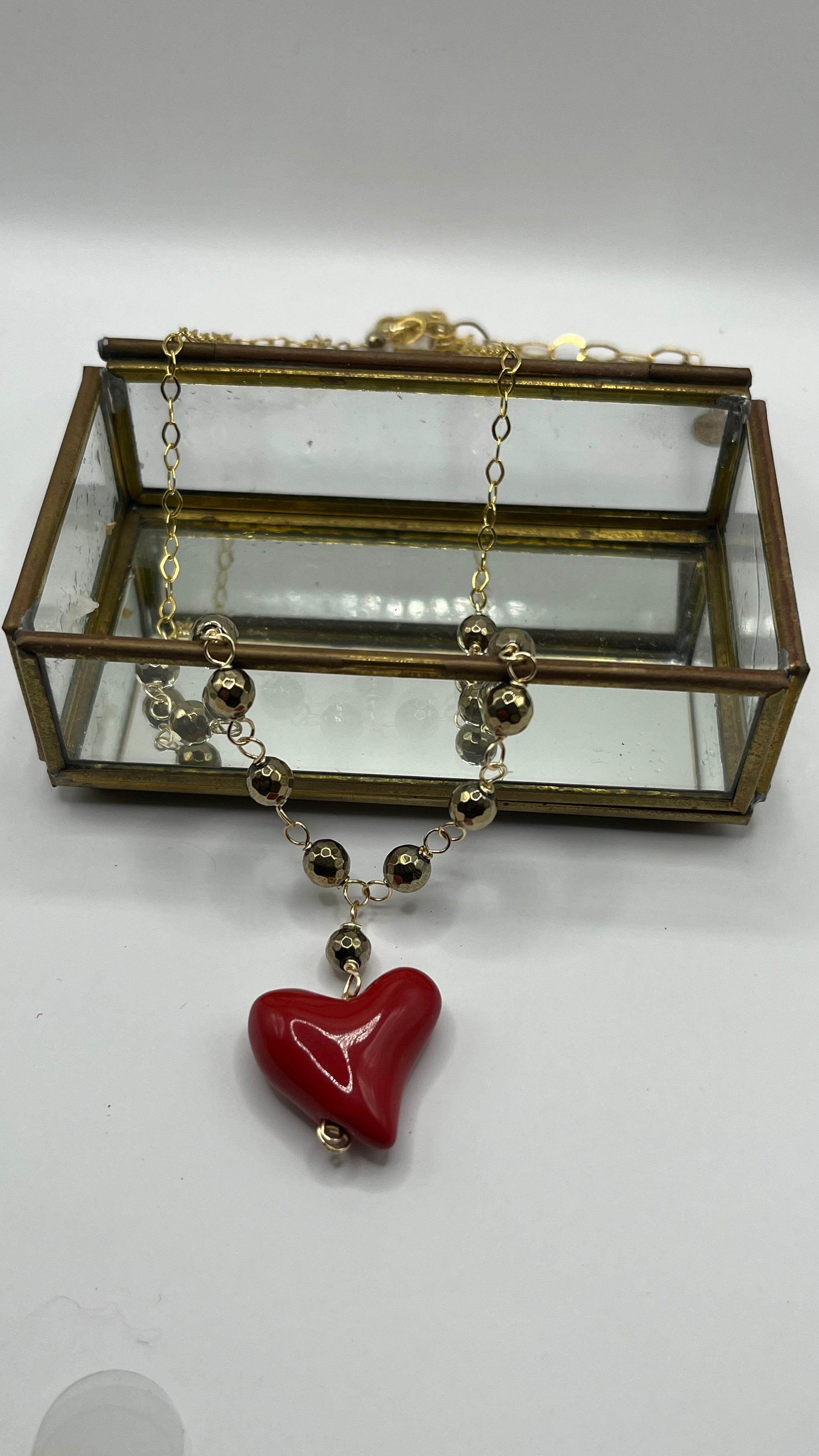 Collar pirita y corazón