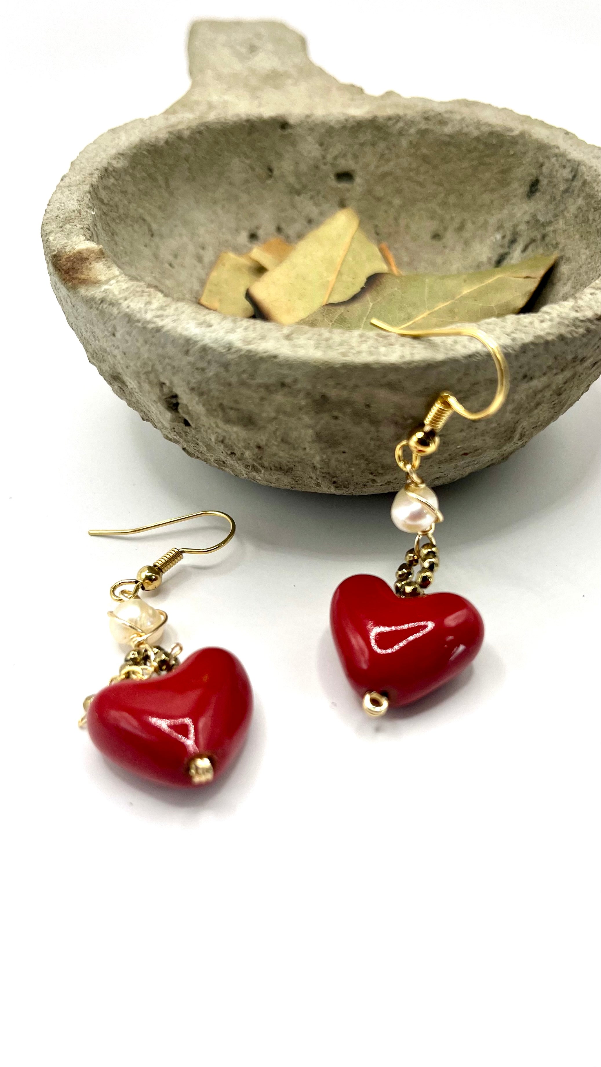 Aro corazon rojo  y pirita