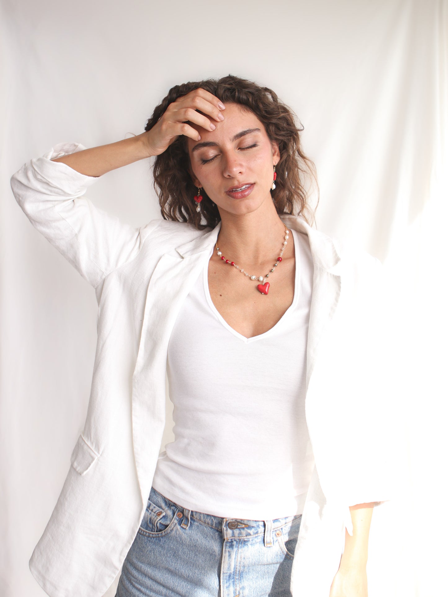 COLLAR PERLAS, PIRITAS Y CORAZÓN
