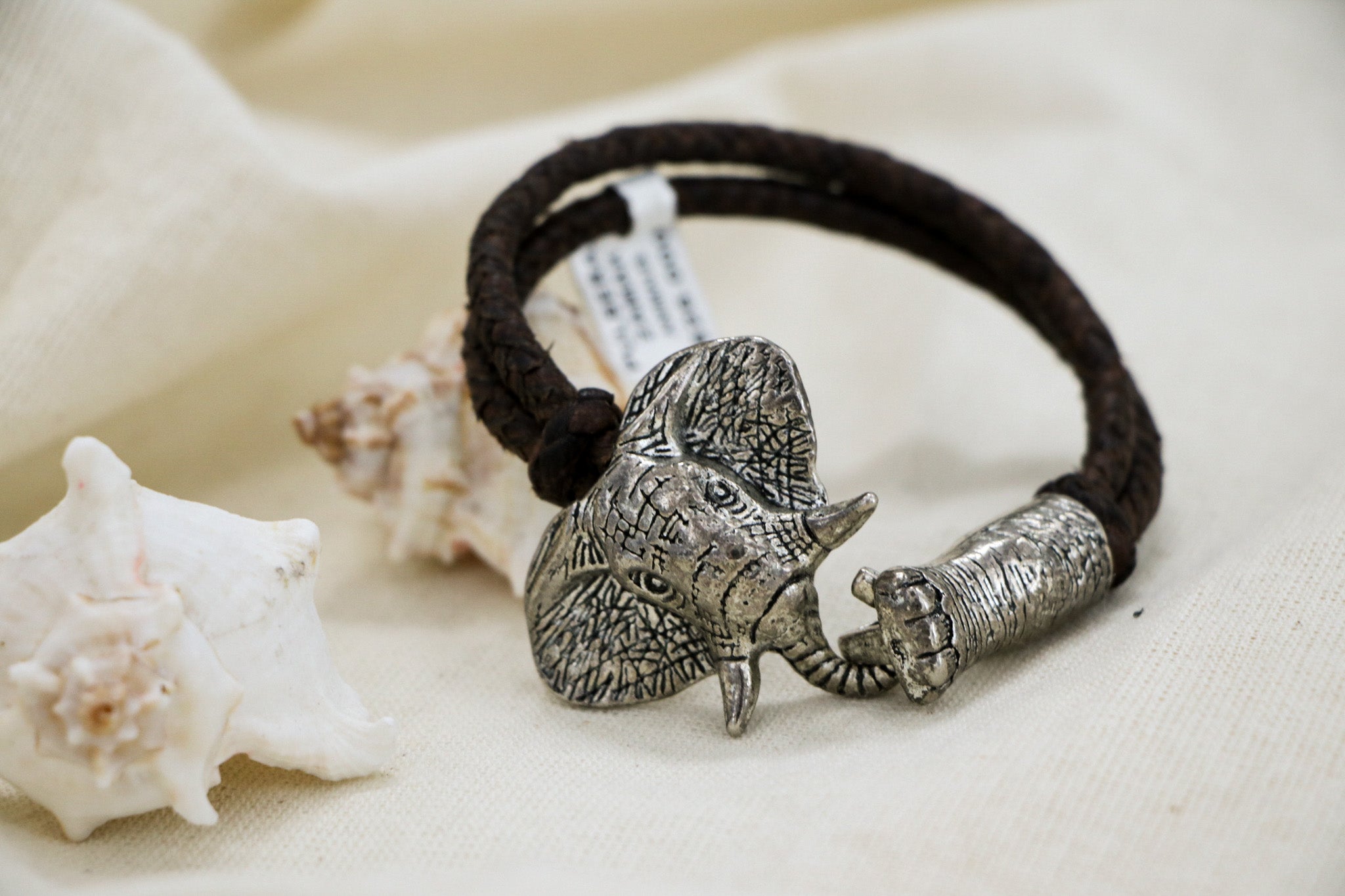 Pulsera Elefante con cuero