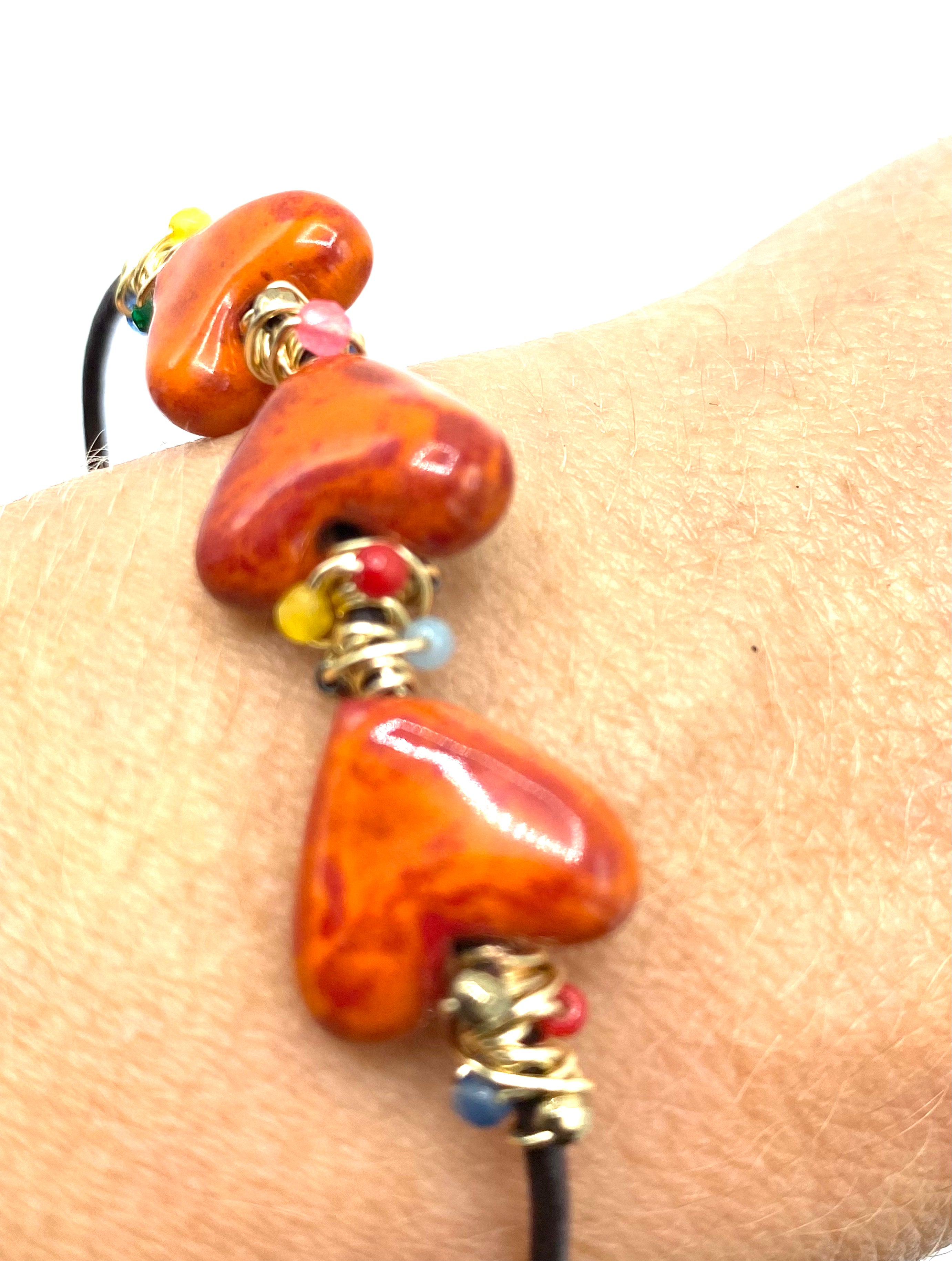 Trío de corazones naranjo