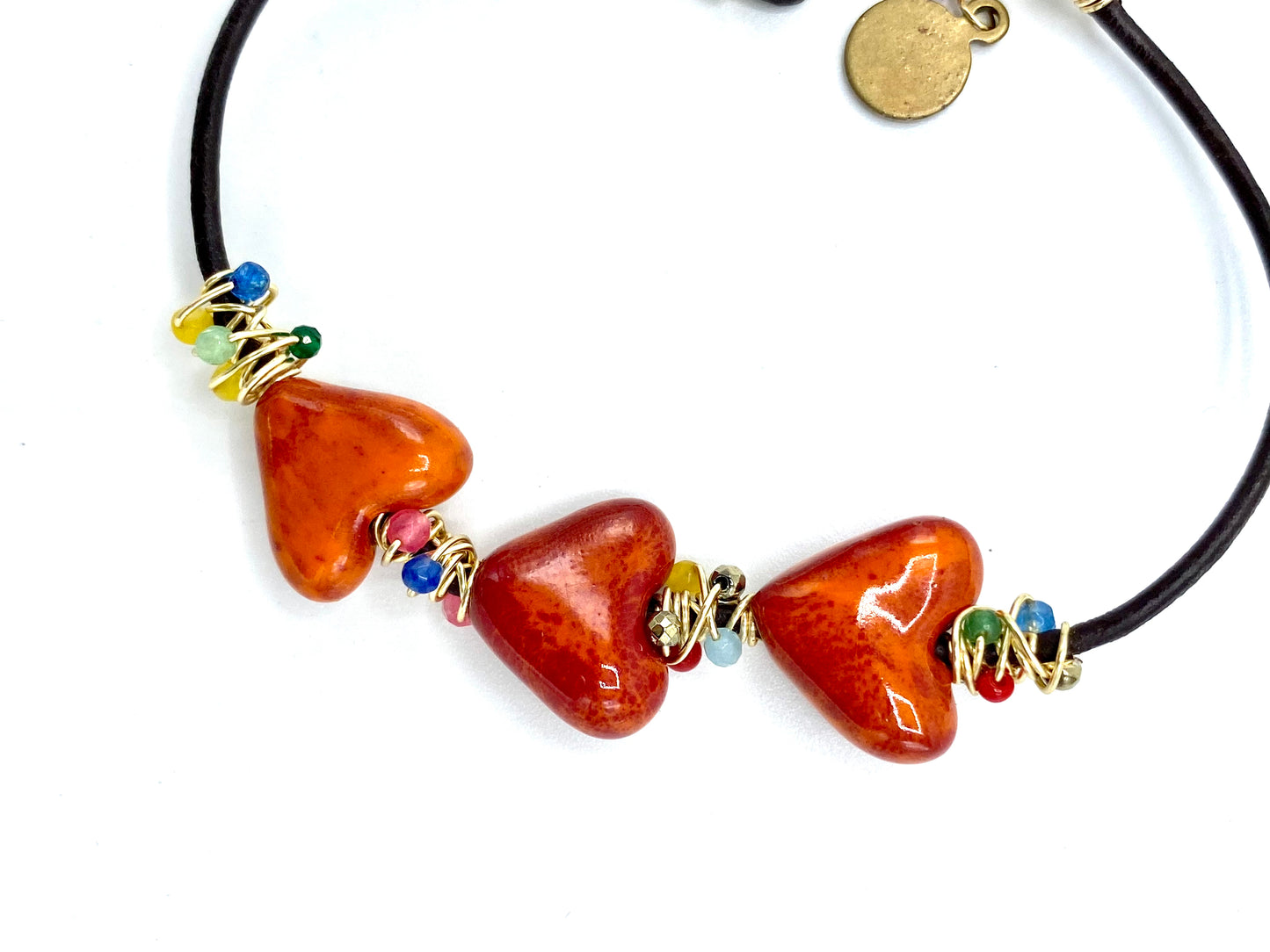 Trío de corazones naranjo